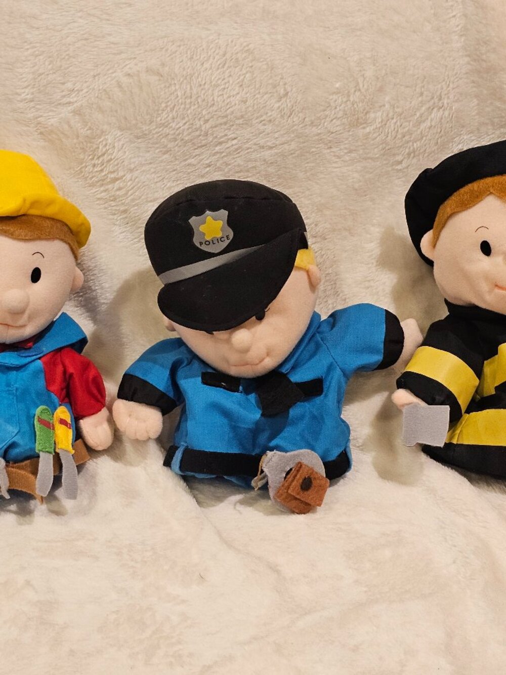 Lillian Vernon Firefighter, Policeman, Construction Worker Hand Puppets